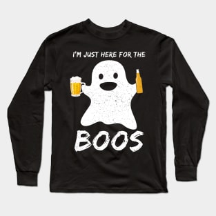 I'm just here for the boos Funny Beer Lover Halloween Long Sleeve T-Shirt